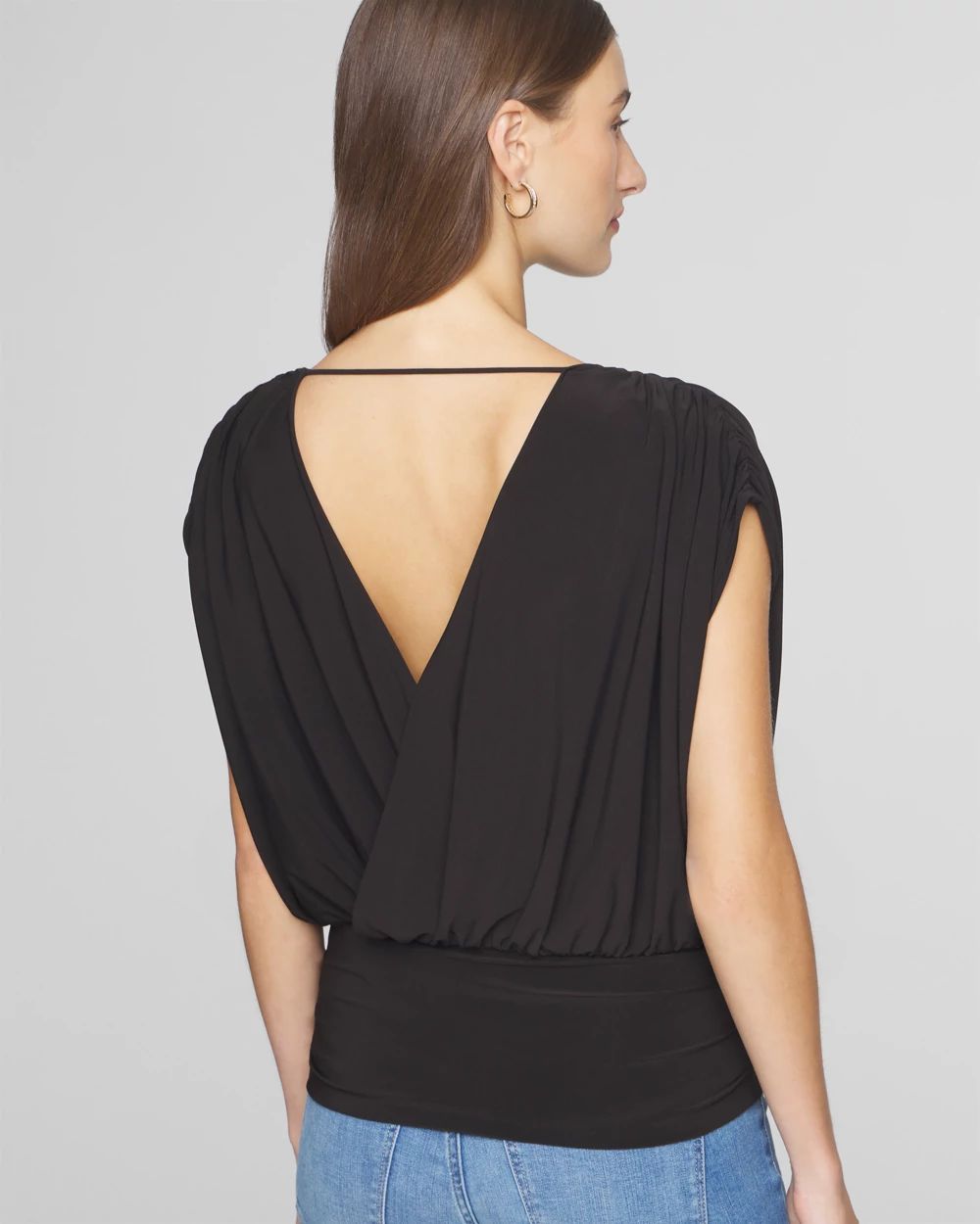 Matte Jersey Banded Bottom Top White House Black Market
